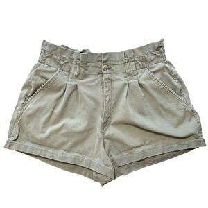 Hollister Ultra High Rise Paperbag Waist Shorts Khaki Women's XL